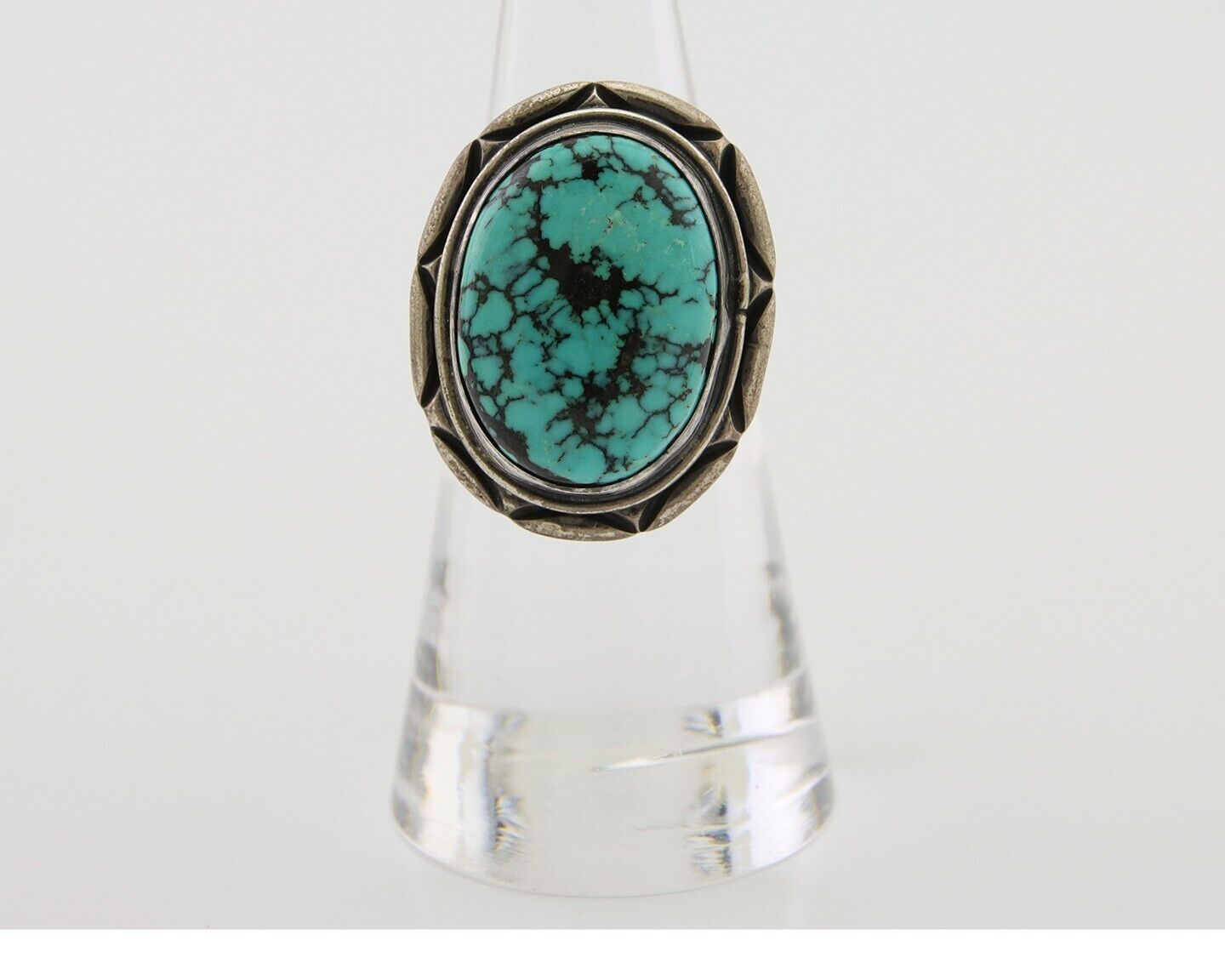 Navajo Handmade Ring 925 Silver Turquoise Native American Artist C.80's