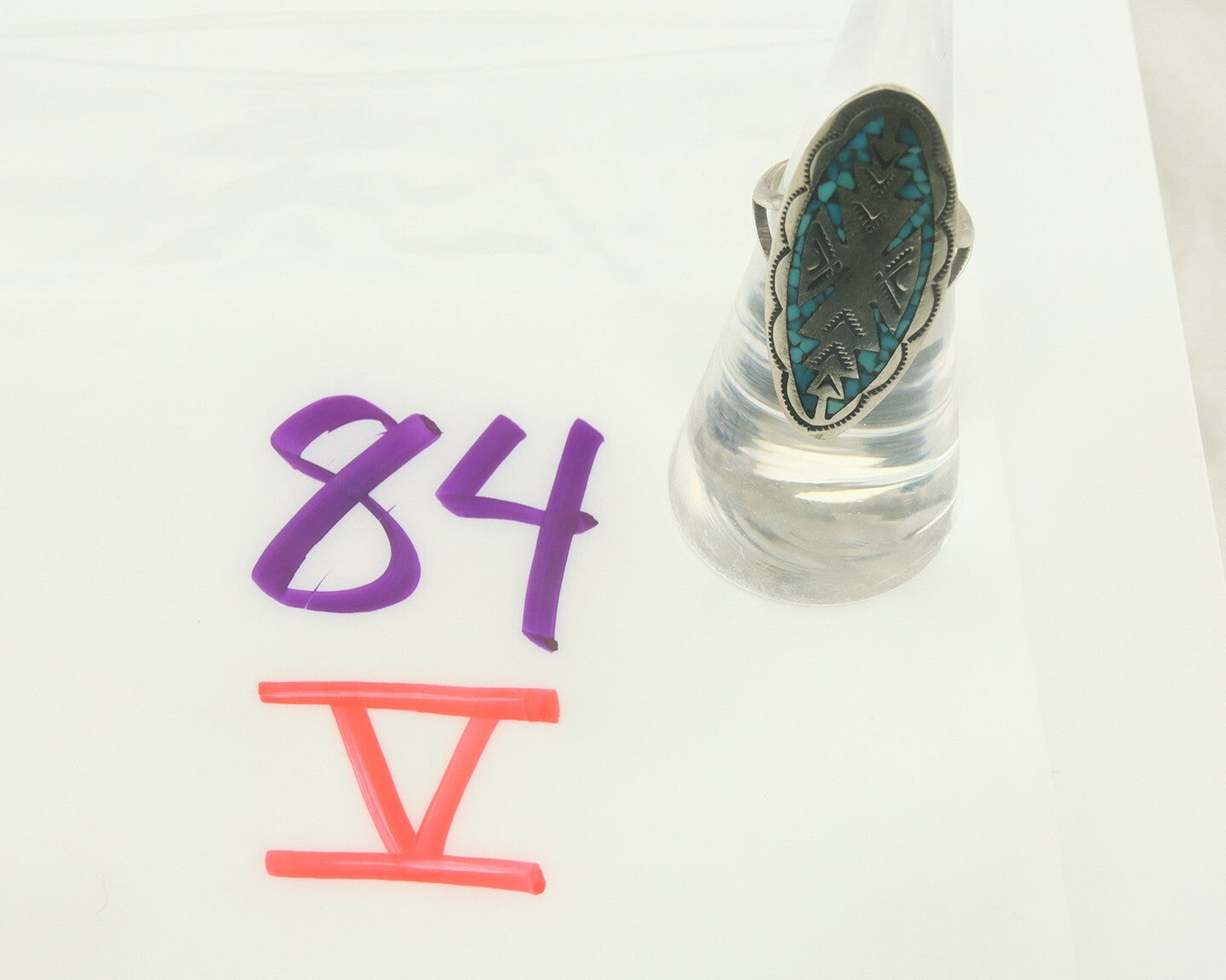 Vintage Navajo Ring 925 Sterling Turquoise Native American Artist Size 5.25