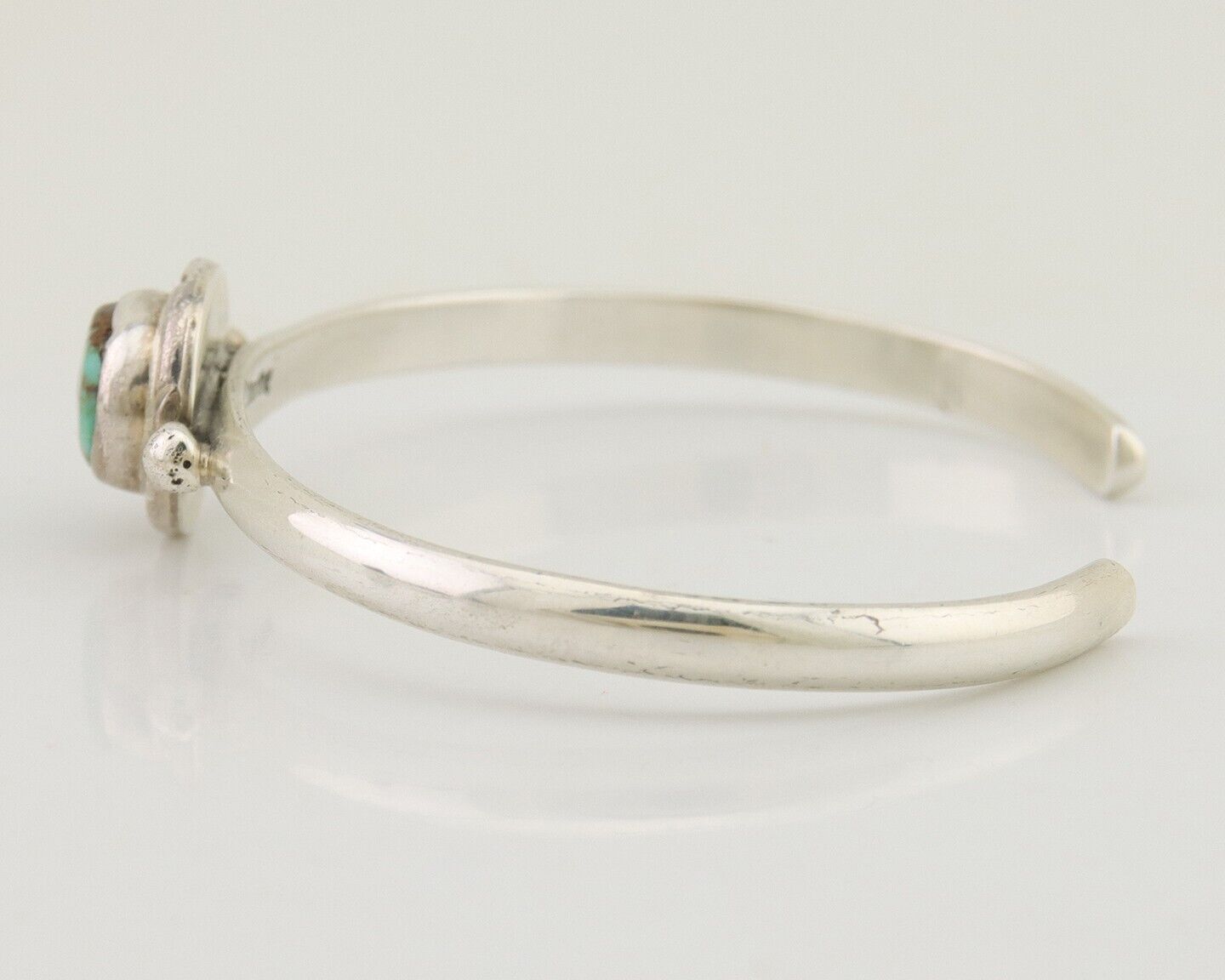 Navajo Bracelet 925 Silver Blue Turquoise Native American Artist C.80's