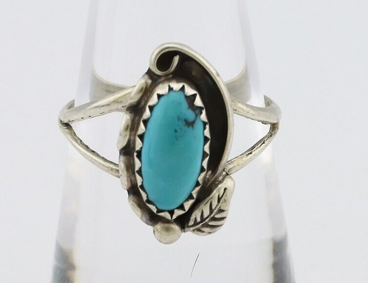 Navajo Ring 925 Silver Turquoise Artist Signed SkyStone Creations C.80's