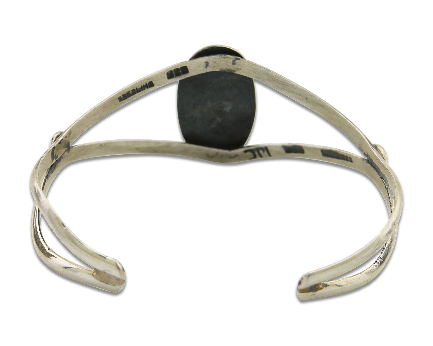 Navajo Cuff Bracelet 925 Silver Turquoise Cuff Artist Signed IJC C.80's