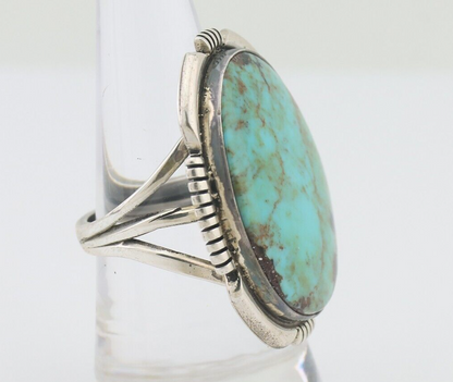 Navajo Ring 925 Silver Spiderweb Turquoise Artist Signed Doug Zachary C.80's