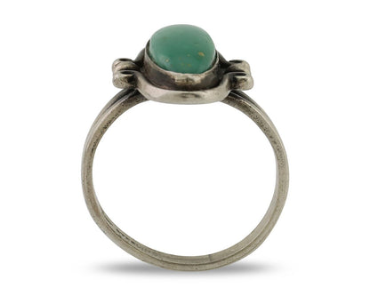 Navajo Ring 925 Silver Natural Kingman Turquoise Bell Trading Post C.80's