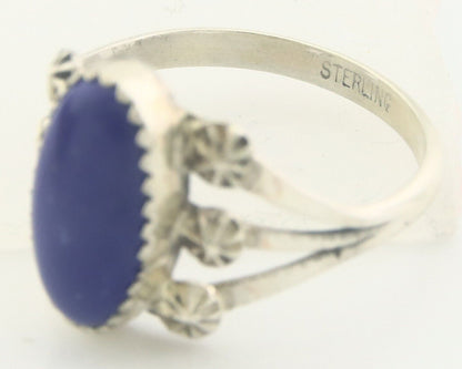 Navajo Ring 925 Sterling Natural Lapis Handmade Native Artist C.80's