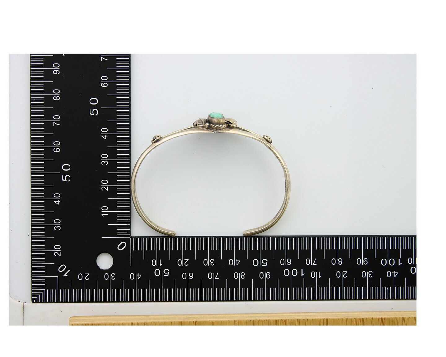 Navajo Bracelet 925 Silver Cuff Turquoise Handmade Native Artist C.80's