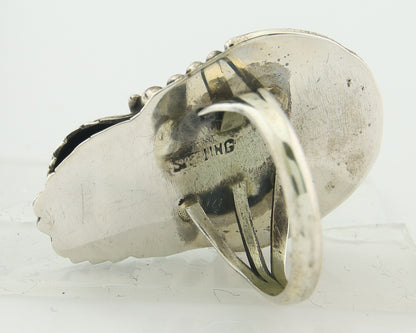 Vintage Navajo Ring 925 Sterling Natural Gemstone Native Artist Size 5.25