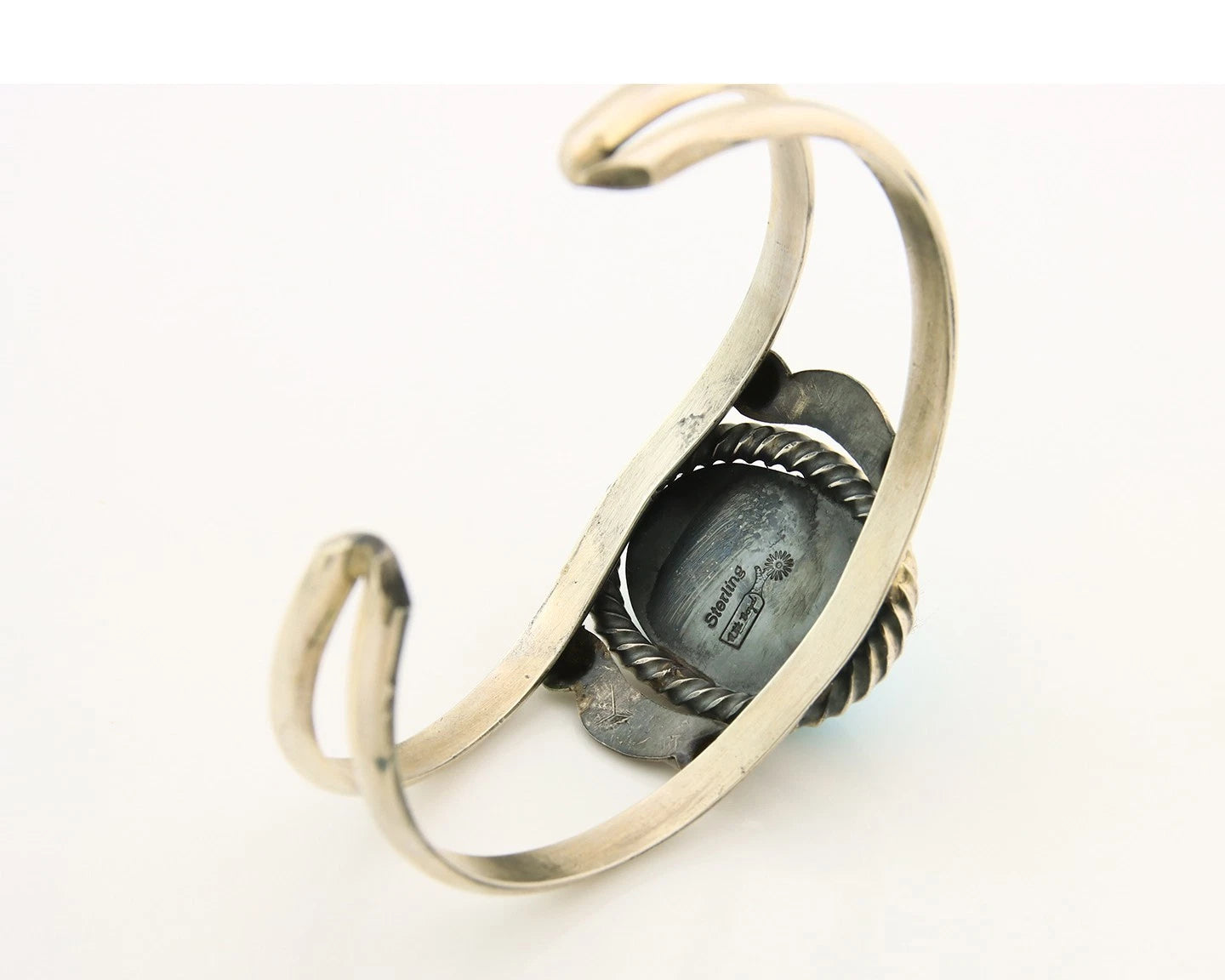 Navajo Cuff Bracelet Sterling Silver Turquoise Vintage Signed Randy Boyd