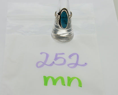 Navajo Ring 925 Silver Natural Blue Turquoise Native American Artist C.80's