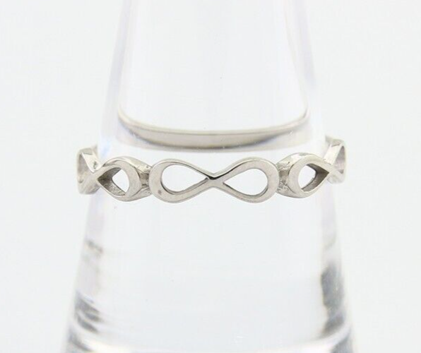 Infinity Heart Promise Ring 925 Solid Silver Size 8.25