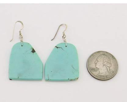 Santo Domingo Earrings 925 Silver Natural Turquoise Native Artist C.80's