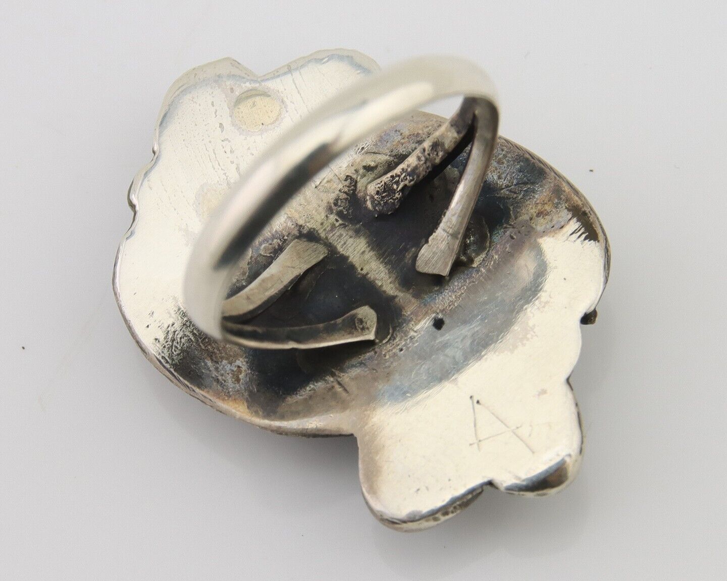 Navajo Handmade Ring 925 Silver Natural Turquoise Native Artist C.80's