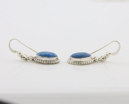 Navajo Dangle Earrings 925 Silver Natural Denim Lapis Signed Melissa Yazzie C80s