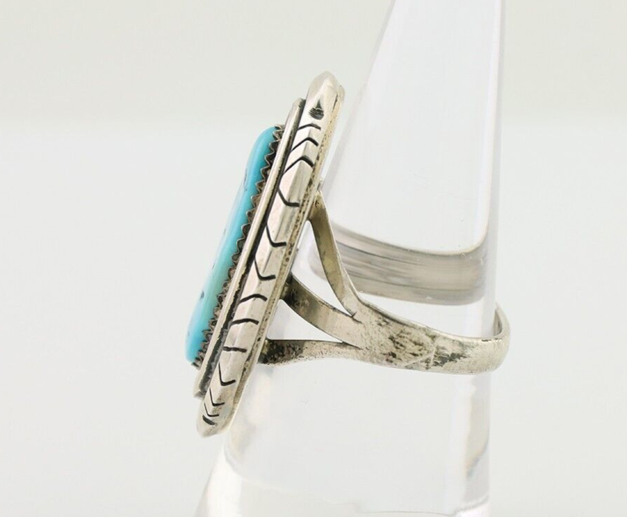 Navajo Ring 925 Silver Turquoise Native American Artist C.80's