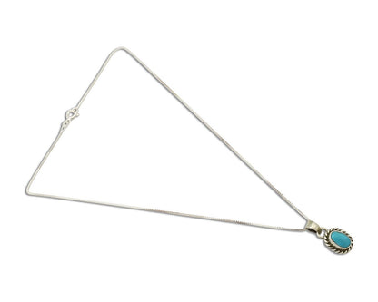 Navajo Necklace 925 Silver Natural Kingman Turquoise Native Artist C.2008