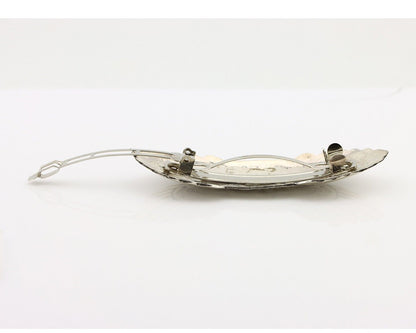 Women's Navajo Hair Clip Hand Stamped 925 Silver Artist Signed C Montoya C.80's