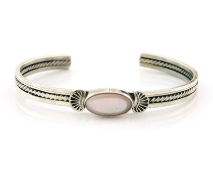 Navajo Cuff Bracelet Sterling Silver Authentic Pink Muscle Native Artist