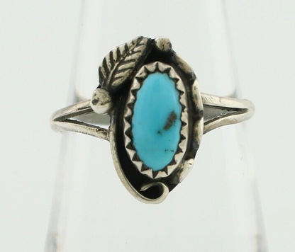 Navajo Handmade Ring 925 Silver Sleeping Beauty Artist Signed SC C80s