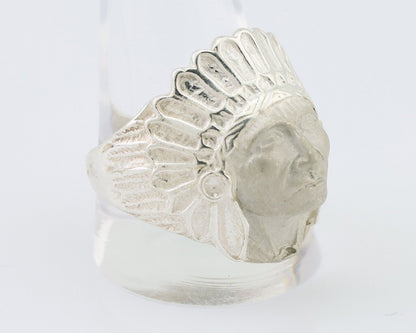 Indian Chief Ring 925 Sterling Silver SOLID CAST 925 STERLING SILVER Size 12.5