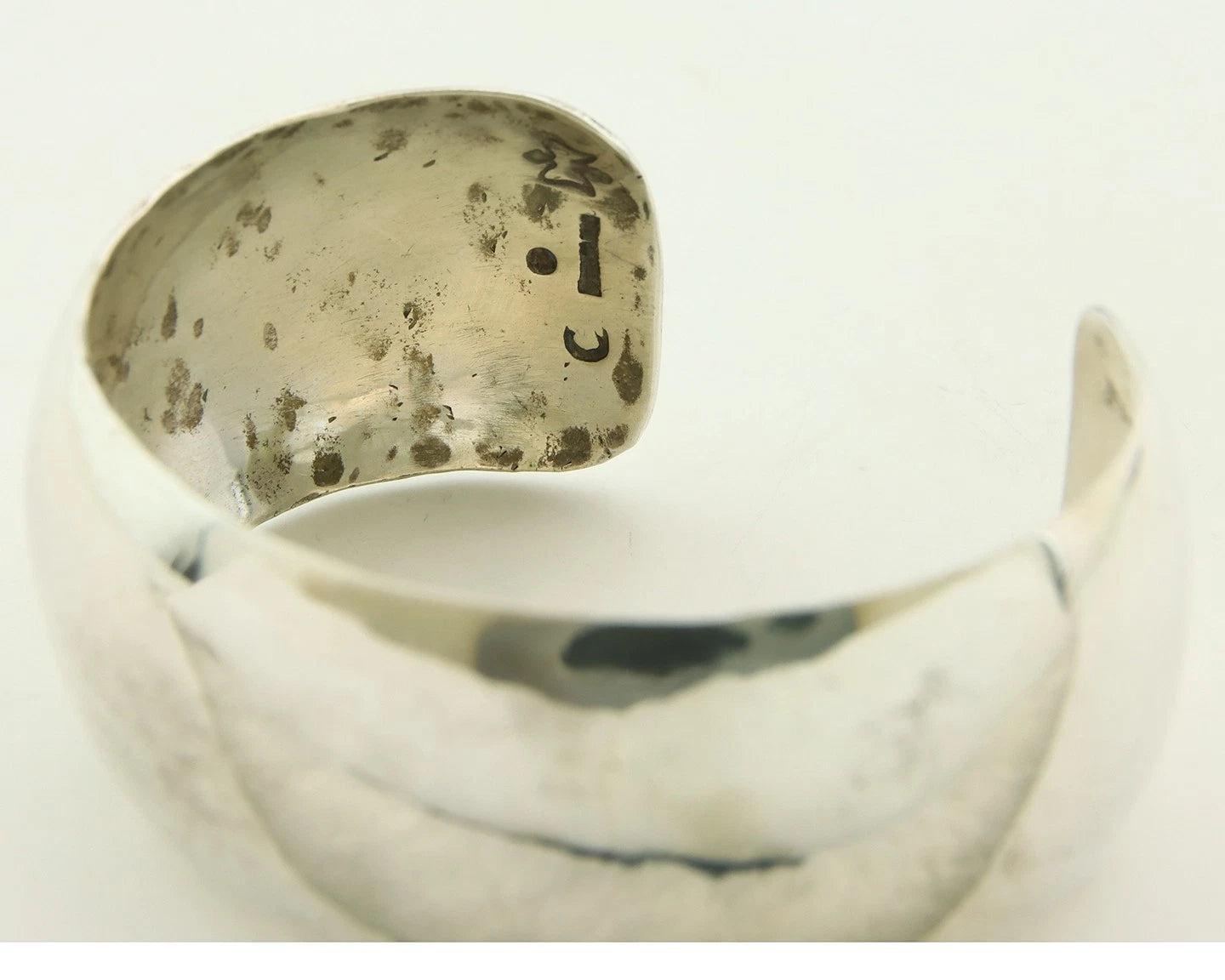 Navajo Cuff Bracelet Sterling Silver Vintage 25mm Handmade Signed C Montoya