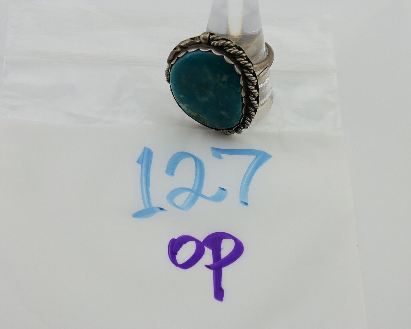 Men Navajo Ring 925 Silver Turquoise Native American Artist C.80's