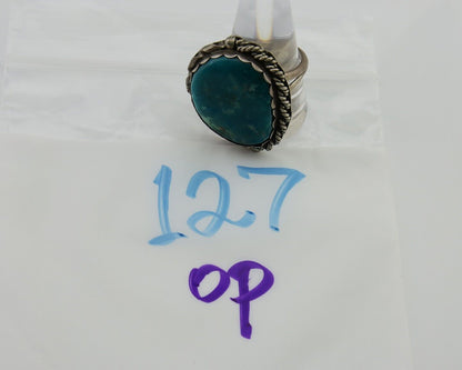 Men Navajo Ring 925 Silver Turquoise Native American Artist C.80's