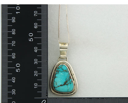 Navajo Sterling Silver Necklace Turquoise Authentic Vintage Artist Signed
