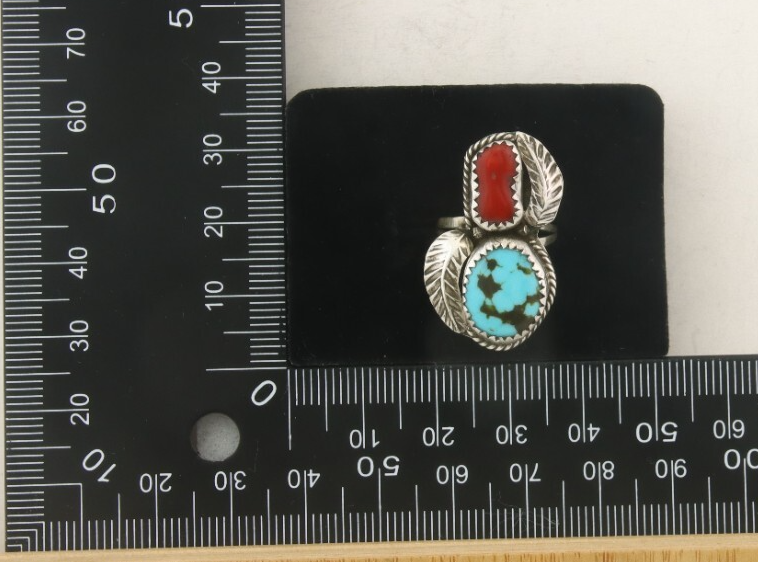Vintage Navajo Ring 925 Sterling Natural Gemstones Signed Pauline Begay Size 5