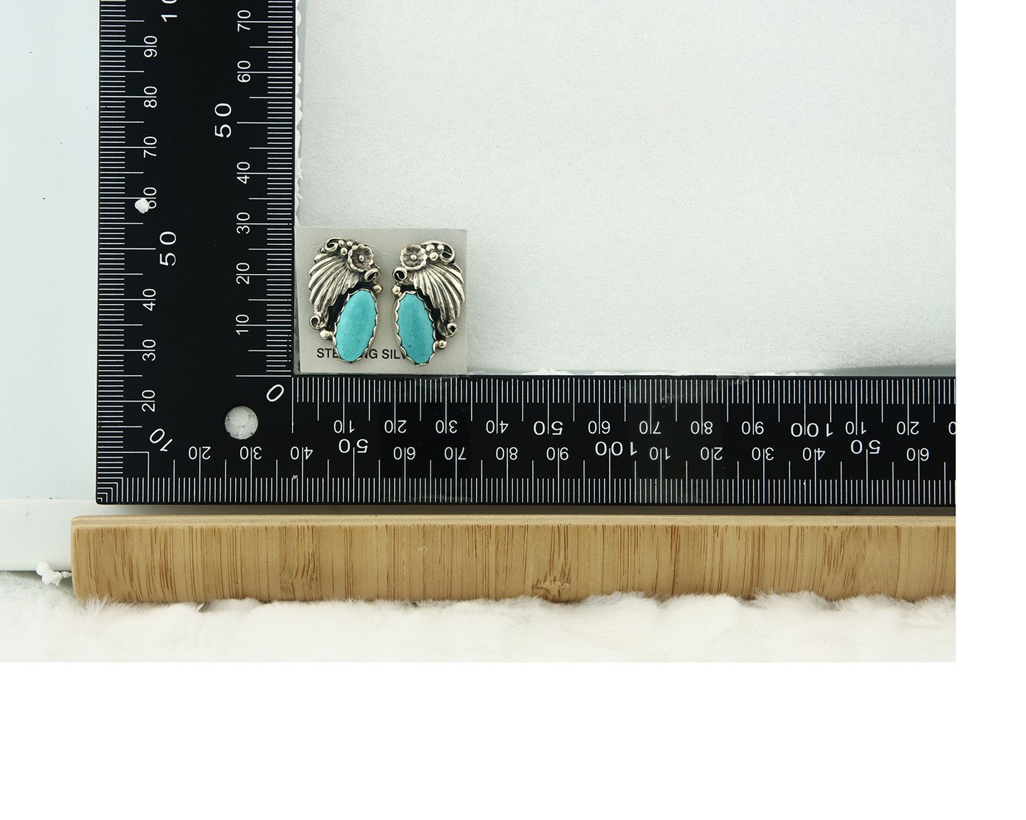 Navajo Earrings Sterling Silver Natural Turquoise Vintage Authentic