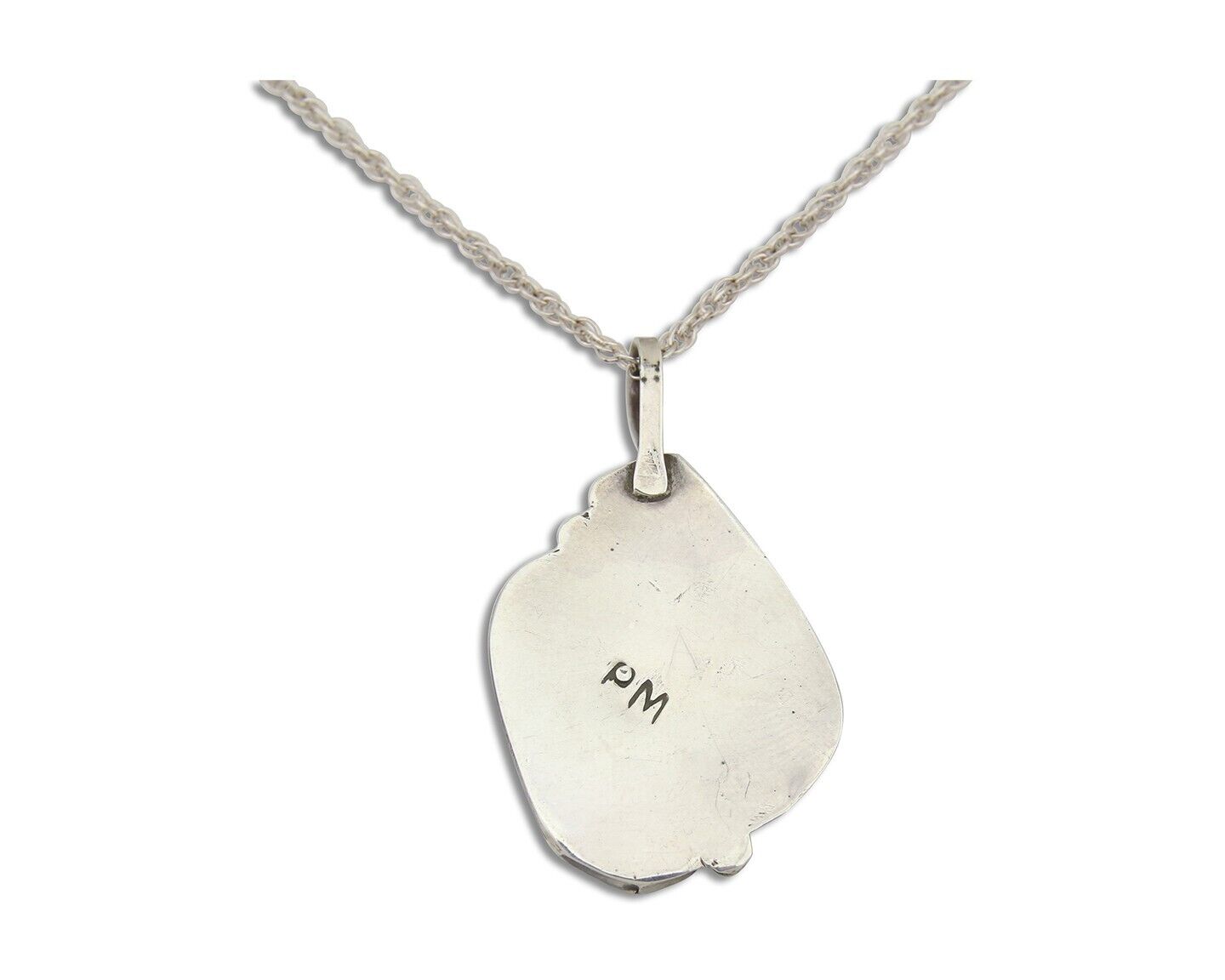 Navajo Turquoise Handmade Necklace 925 Silver Artist Signed Artist PM C.80's