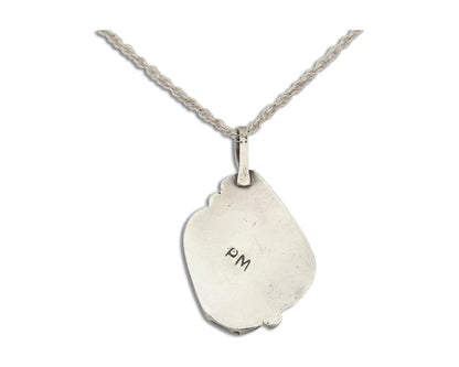 Navajo Turquoise Handmade Necklace 925 Silver Artist Signed Artist PM C.80's