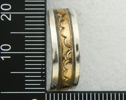 Navajo Hoop Earrings 925 Silver & Gold Artist Signed Randall Endito C.80's