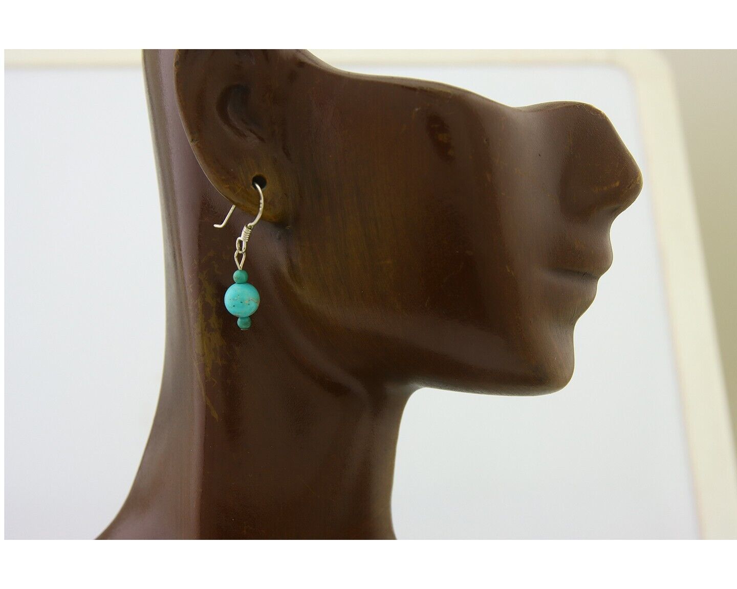 Navajo Dangle Earrings 925 Silver Natural Turquoise Native Artist C.80's