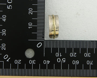 Navajo Hoop Earrings 925 Silver & Gold Native American Artist C.80's