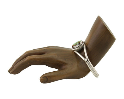 Navajo Bracelet 925 Silver Blue Turquoise Artist Signed Gecko C.80's