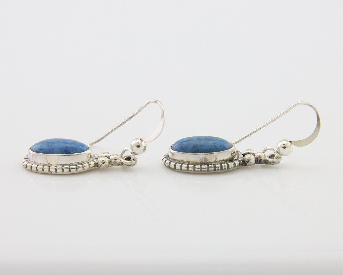 Navajo Dangle Earrings 925 Silver Natural Denim Lapis Signed Melissa Yazzie C80s