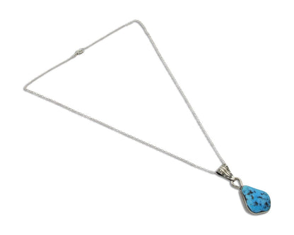 Navajo Necklace 925 Silver Blue Turquoise Artist Tony Guerro C.80's