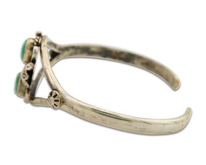 Navajo Bracelet 925 Silver Cuff Turquoise Handmade Native Artist C.80's