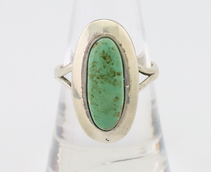 Navajo Ring 925 Silver Kingman Turquoise Artist Signed Kachina C.80's