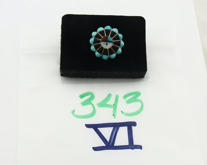 Vintage Zuni Ring 925 Sterling Silver Natural Gemstone Size 6.5