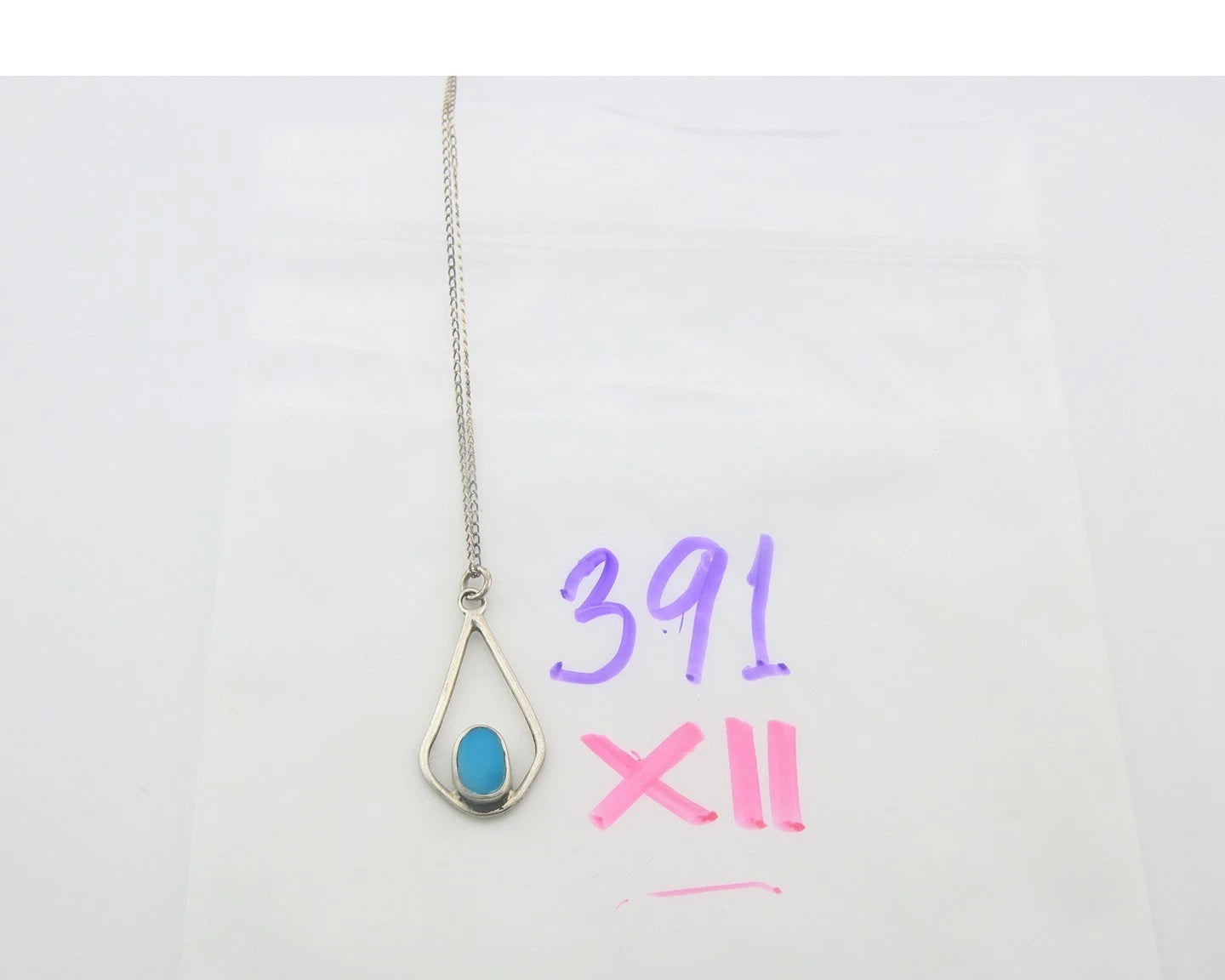 Navajo Necklace Sterling Silver Natural Blue Turquoise Vintage