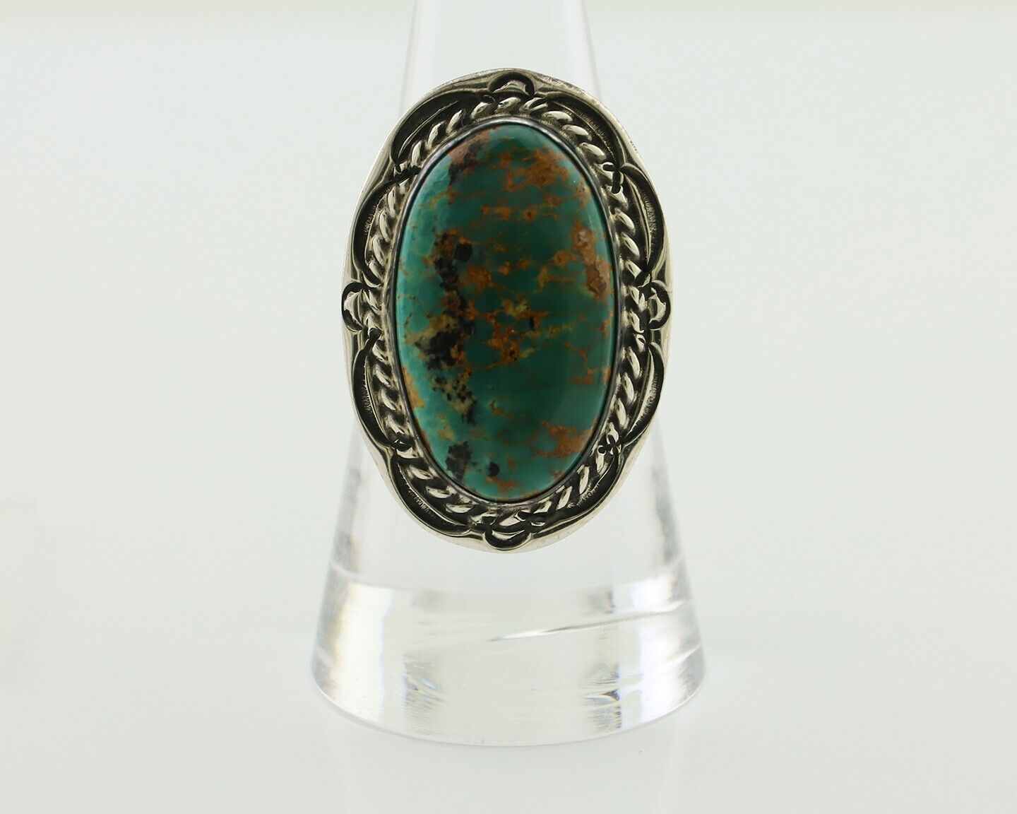 Navajo Ring .925 Silver Natural Turquoise Artist Signed Billy Eagle C.80's