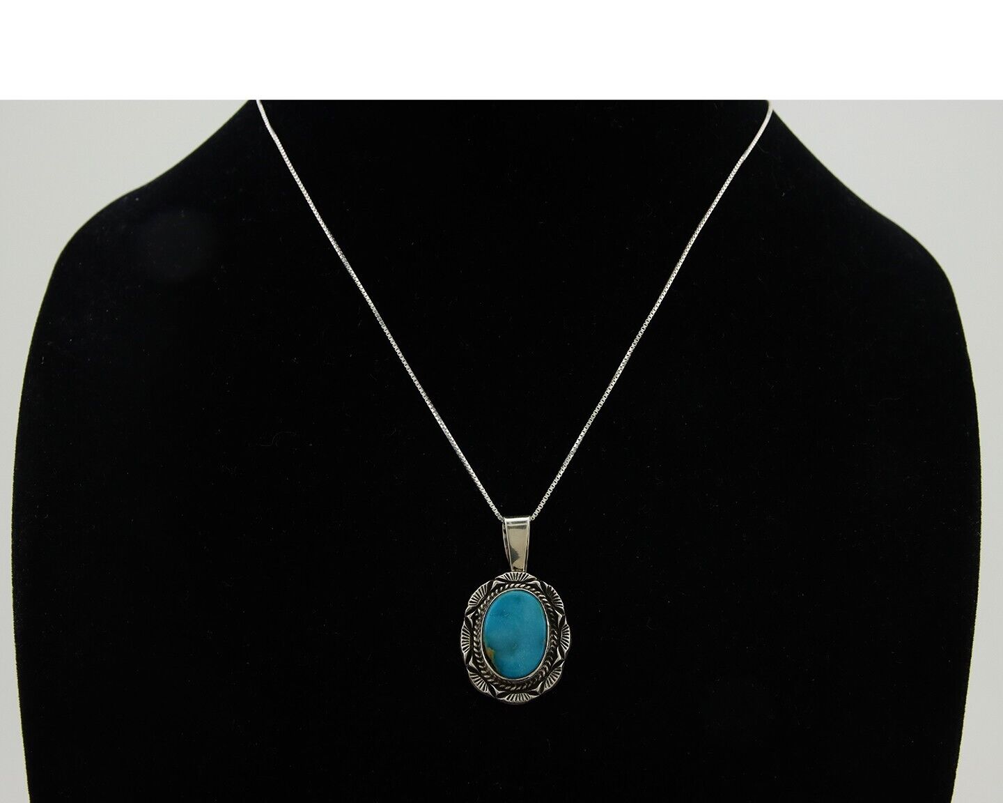 Navajo Necklace 925 Silver Blue Gem Turquoise Artist Signed Mike Begay C.80s