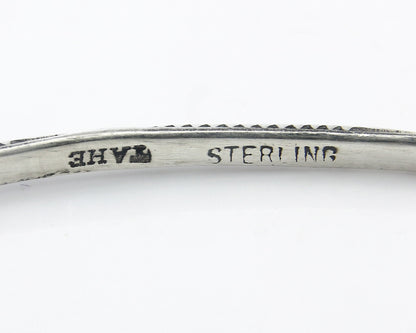Navajo Bracelet .925 SOLID Silver Handmade Artist Tahe C. 1980's