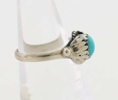 Navajo Ring 925 Silver Kingman Turquoise Native American Artist Made In 1985