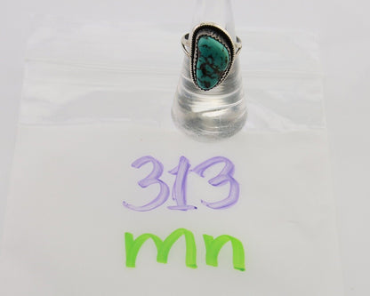 Navajo Ring 925 Silver Bisbee Turquoise Signed R Werito C.80's