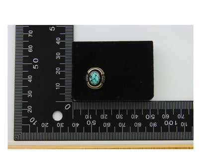 Navajo Earrings 925 Silver Natural Spiderweb Turquoise Artist Signed Yazzie C80s