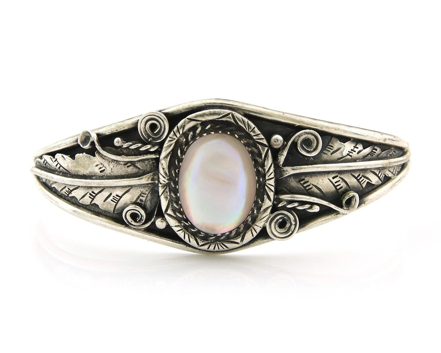 Navajo Cuff Bracelet Sterling Silver Authentic Pink Muscle Native Artist