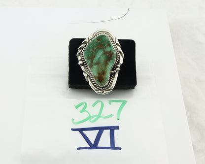 Vintage Navajo Ring 925 Sterling Silver Turquoise Signed David Zachary Size 10
