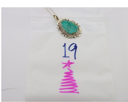 Navajo Necklace Pendant 925 Silver Turquoise Signed Billy Eagle C.80's