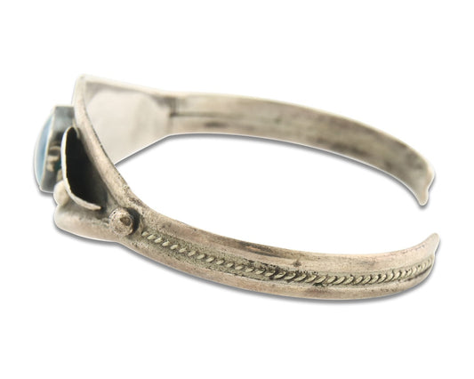 Vintage Navajo Bracelet 925 Silver Opal Handmade Signed GC 01 (The Turtle)